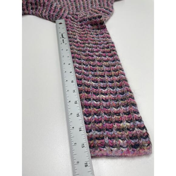 Sigrid Olsen Turtleneck Knit Sweater XS Pink Long Sleeve Waffle Pattern Fuzzy - Picture 8 of 9